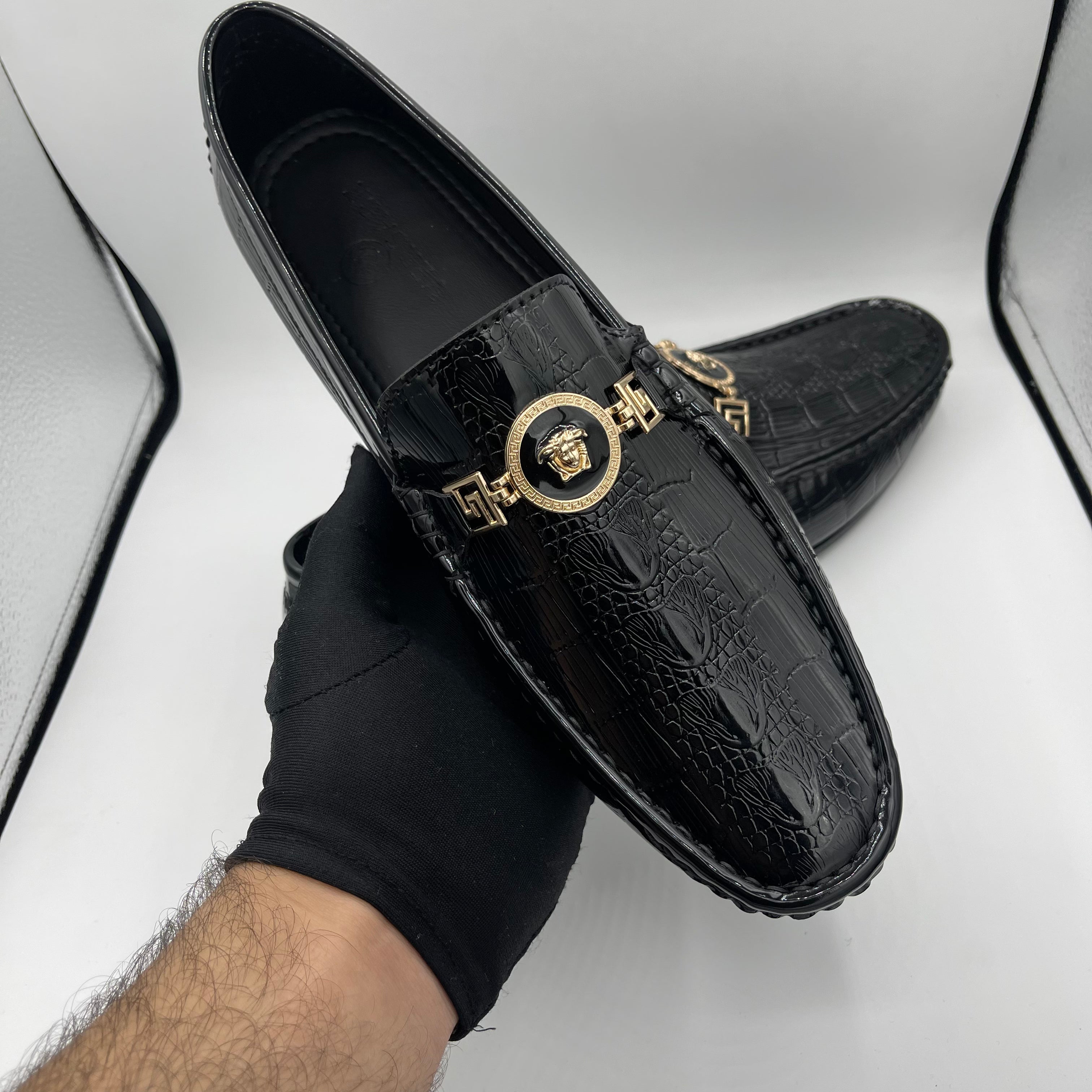 Slide leather loafers 12