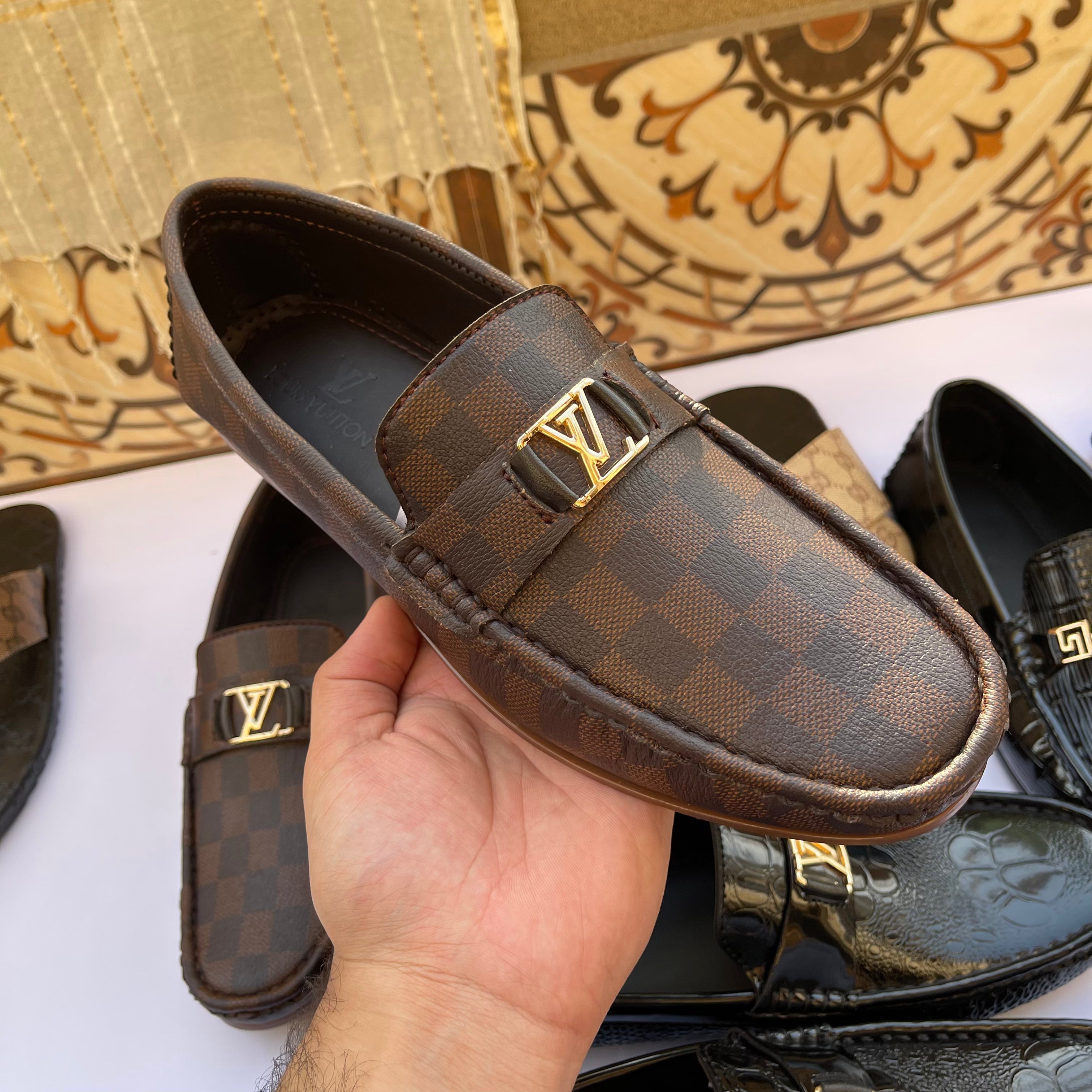 Slide leather loafers 10